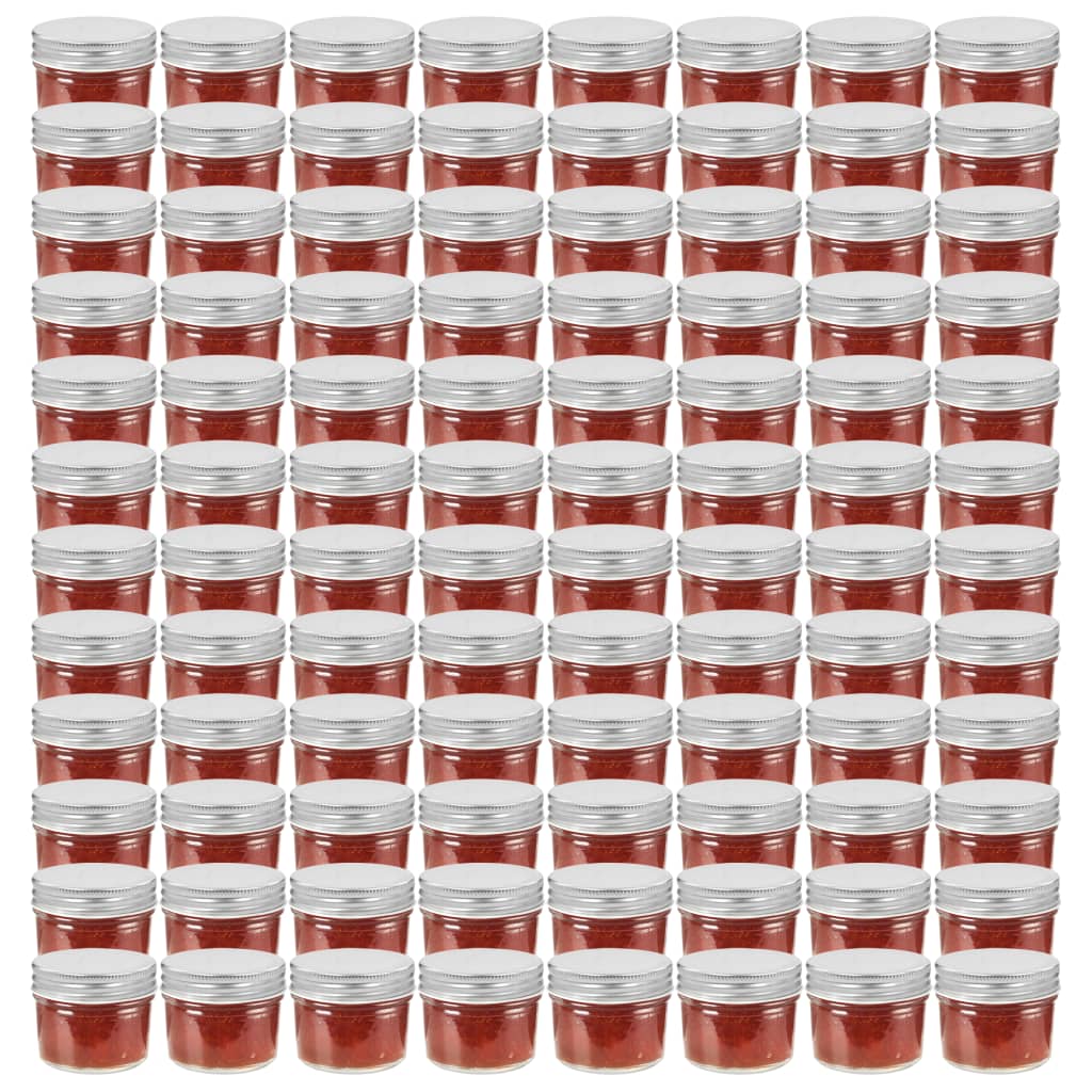 Zavařovací Sklenice S Bíločervenými Víčky 48 Ks 110 Ml