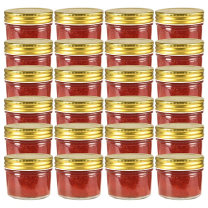 Zavařovací Sklenice S Bíločervenými Víčky 48 Ks 110 Ml