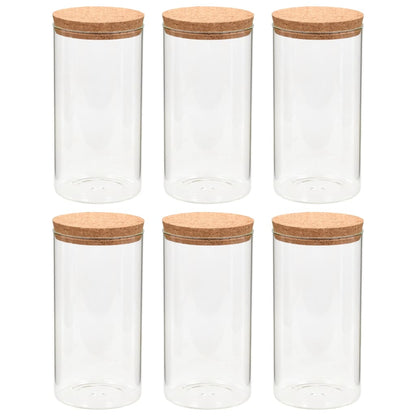 Skleněné Dózy S Korkovým Víčkem 6 Ks 1100 Ml