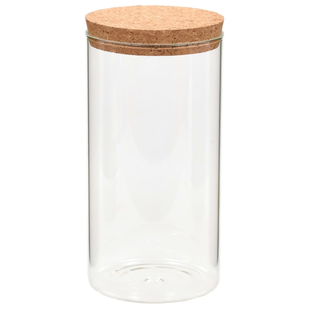 Skleněné Dózy S Korkovým Víčkem 6 Ks 1100 Ml