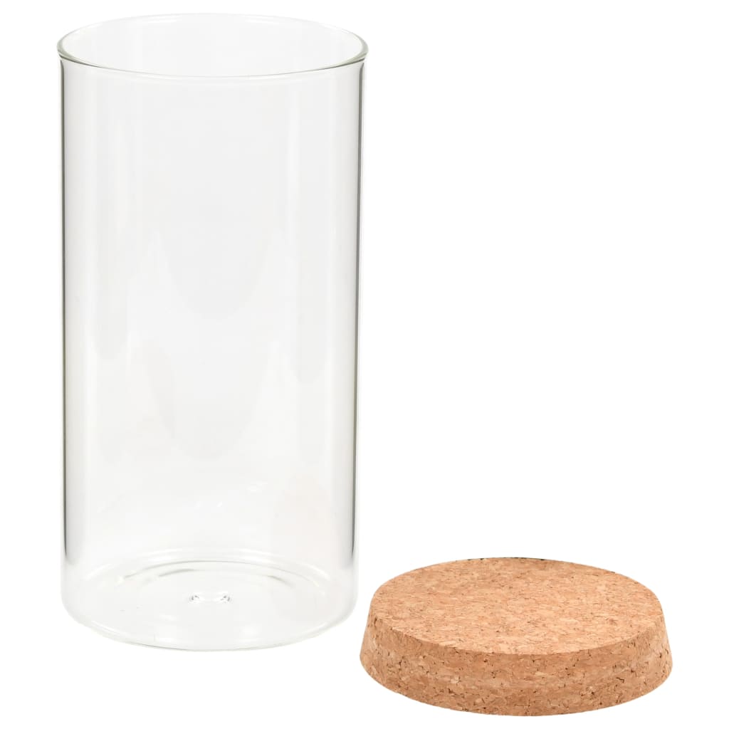 Skleněné Dózy S Korkovým Víčkem 6 Ks 1100 Ml