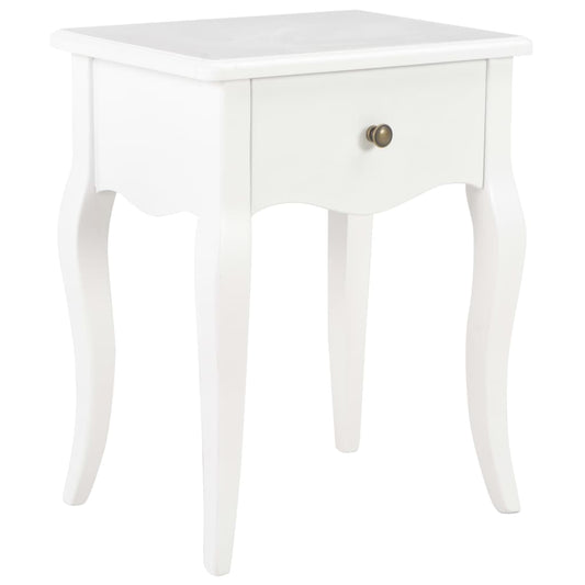 Noční stolek bílý 40 x 30 x 50 cm masivní borové dřevo