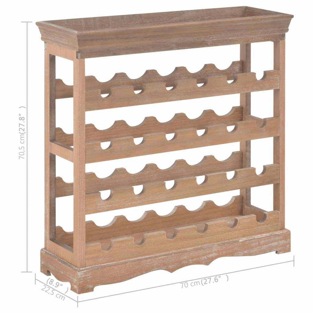 Stojan Na Víno Hnědý 70 X 22,5 X 70,5 Cm Mdf