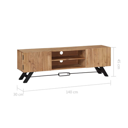 Tv Stolek 140 X 30 X 45 Cm Masivní Akáciové Dřevo