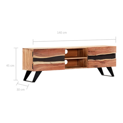 Tv Stolek 140 X 30 X 45 Cm Masivní Akáciové Dřevo