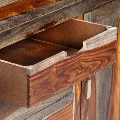 Příborník Šedý 160 X 40 X 75 Cm Masivní Sheeshamové Dřevo