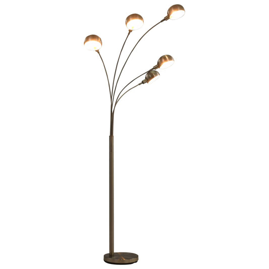 Stojací Lampa 200 Cm 5 X E14 Stříbrná