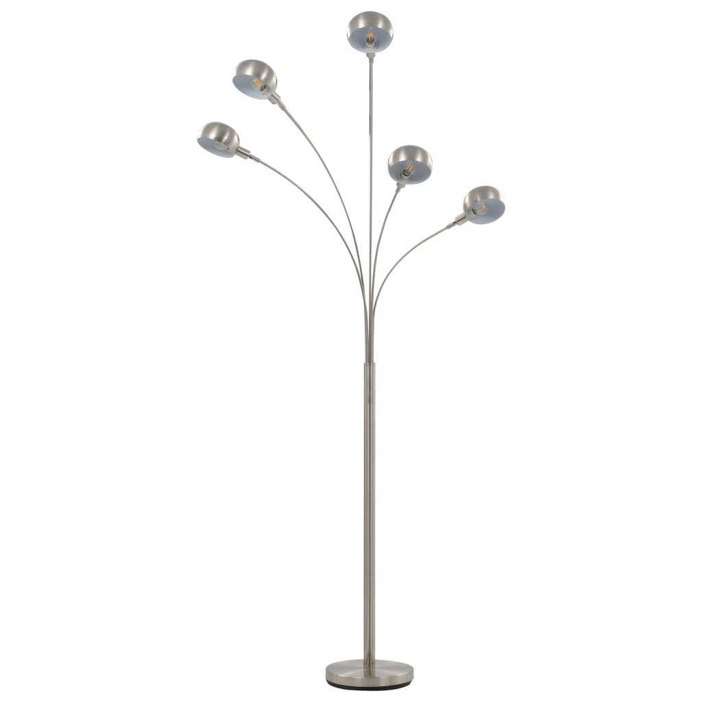 Stojací Lampa 200 Cm 5 X E14 Stříbrná