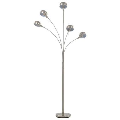 Stojací Lampa 200 Cm 5 X E14 Stříbrná