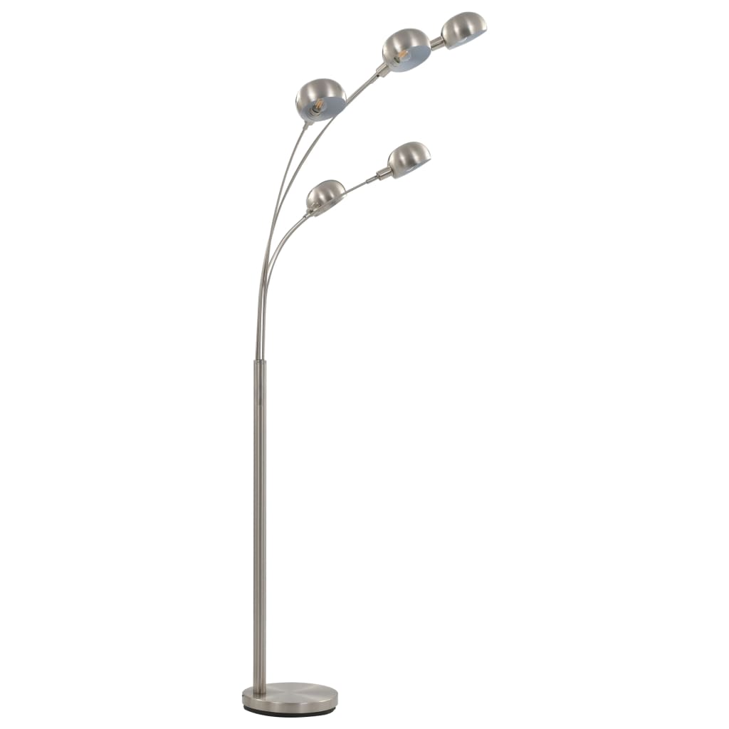 Stojací Lampa 200 Cm 5 X E14 Stříbrná