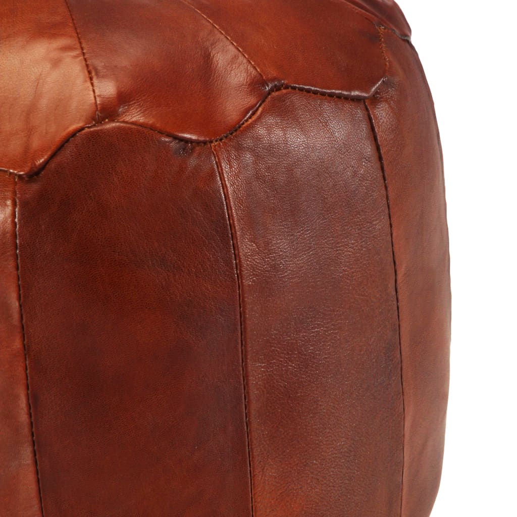 Sedací Puf Bronzový 40 X 35 Cm Pravá Kozí Kůže