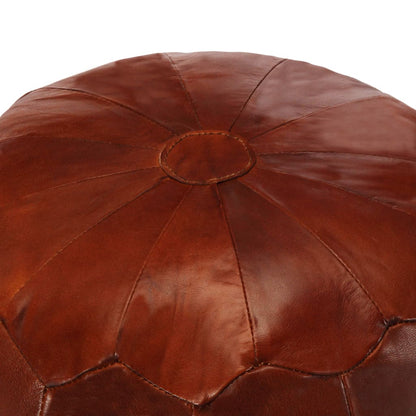 Sedací Puf Bronzový 40 X 35 Cm Pravá Kozí Kůže