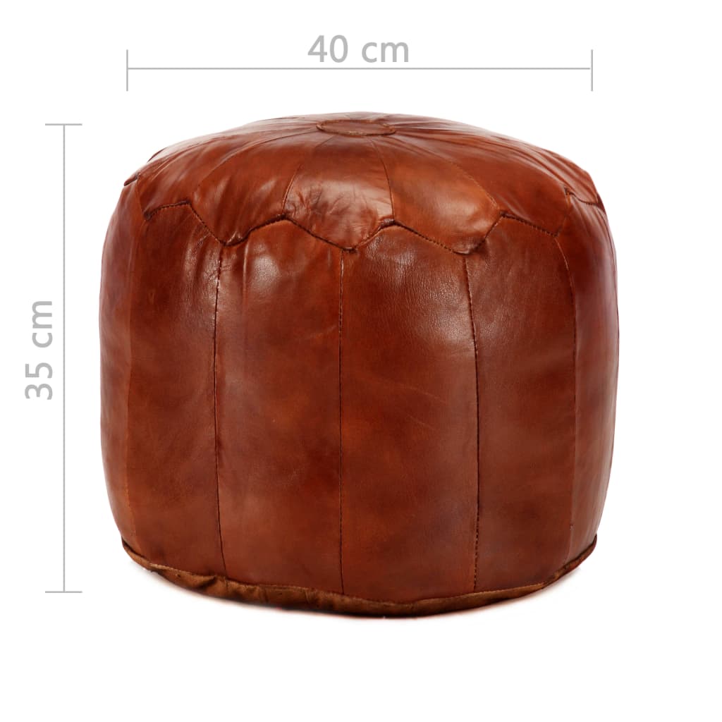 Sedací Puf Bronzový 40 X 35 Cm Pravá Kozí Kůže