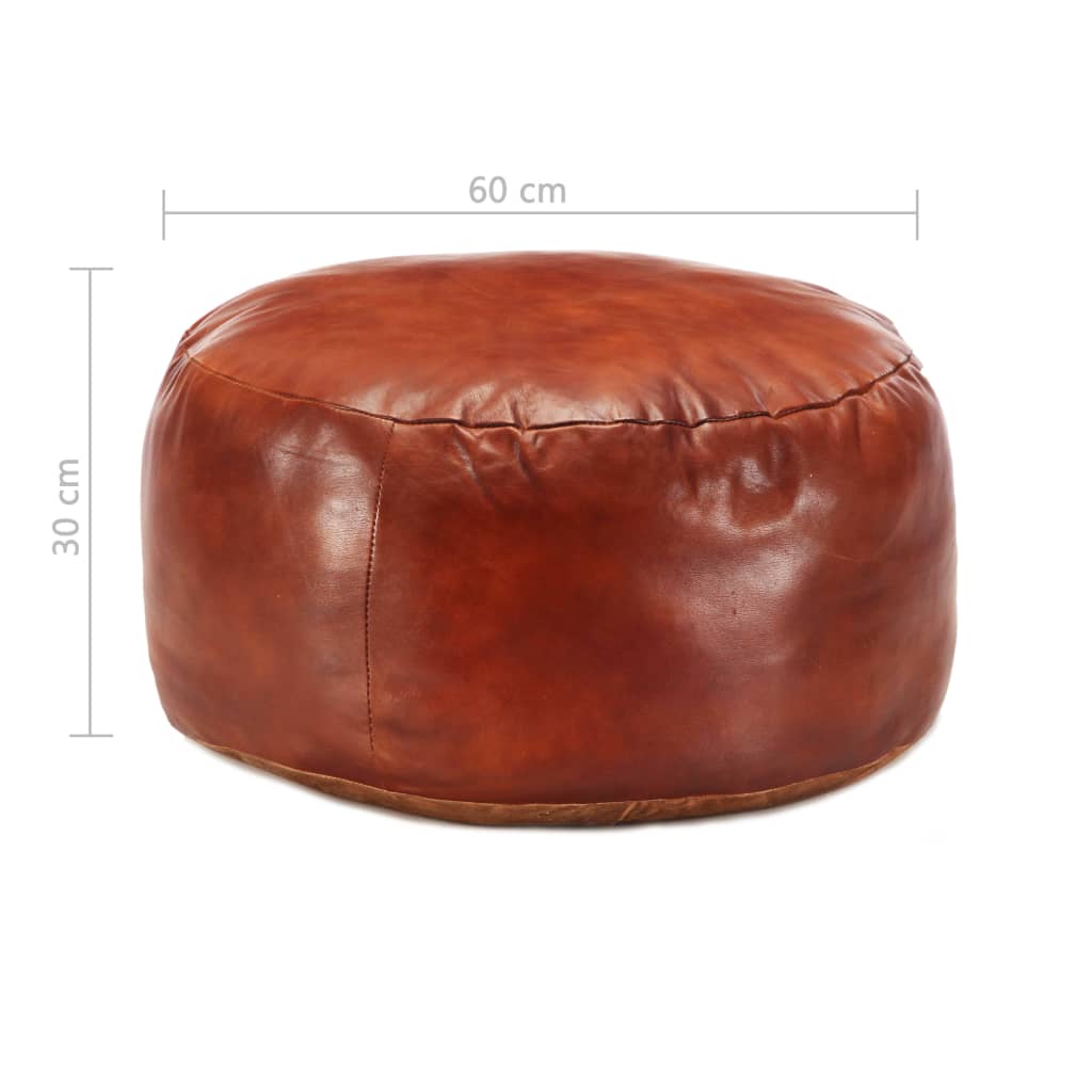 Sedací Puf Bronzový 60 X 30 Cm Pravá Kozí Kůže