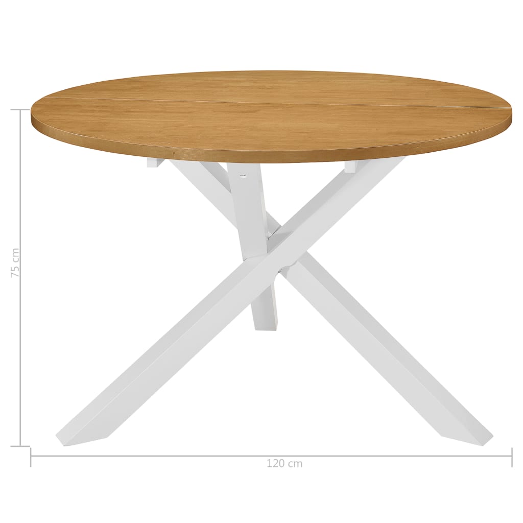 Jídelní Stůl Bílý 120 X 75 Cm Mdf