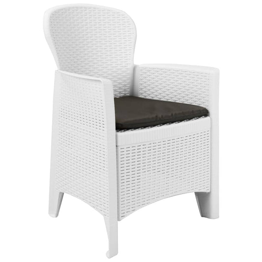 3Dílný Bistro Set Bílý Plastový Ratanový Design