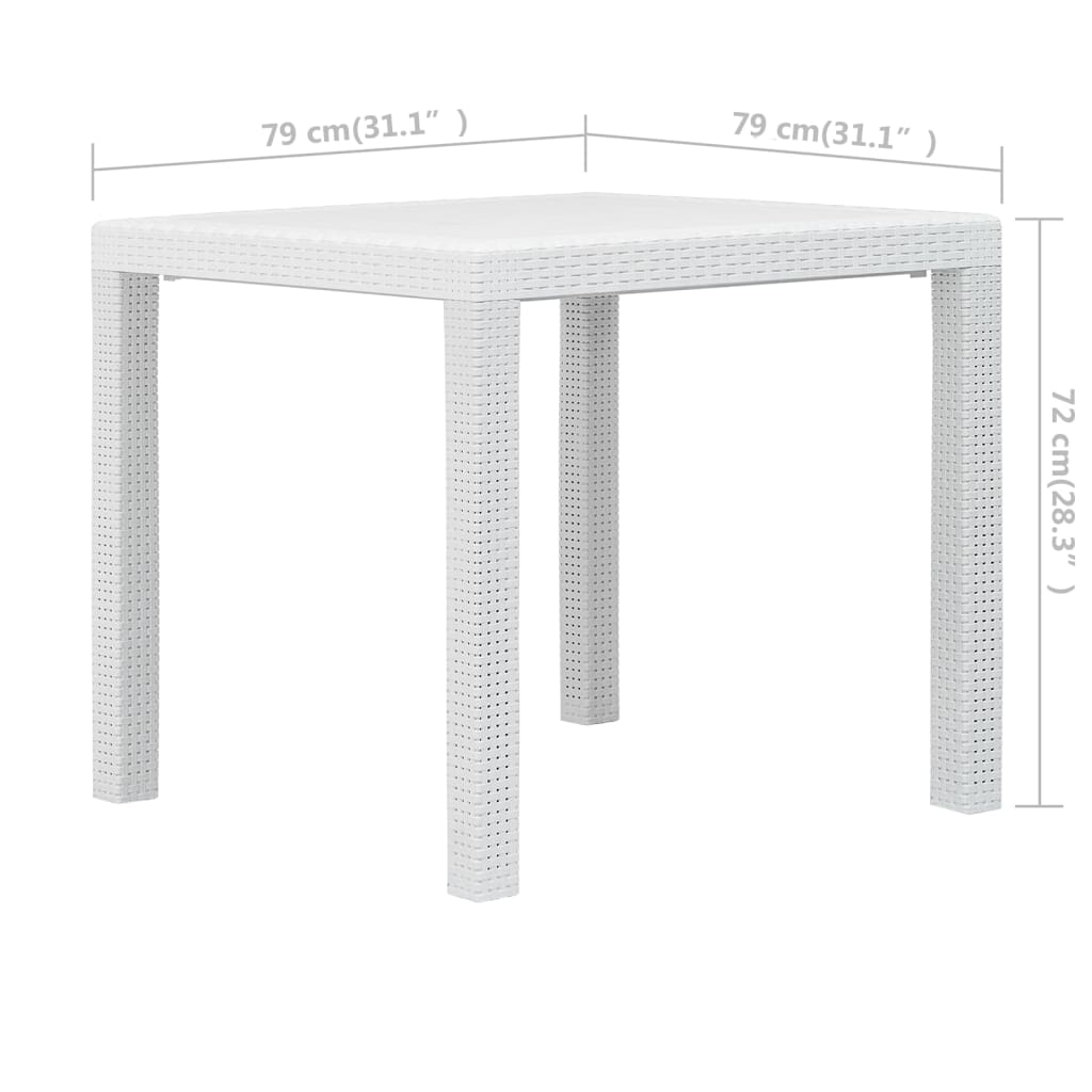 3Dílný Bistro Set Bílý Plastový Ratanový Design