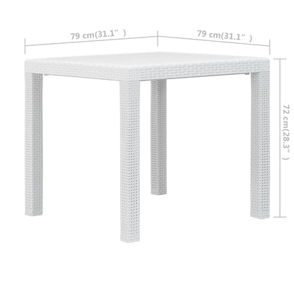 3Dílný Bistro Set Bílý Plastový Ratanový Design
