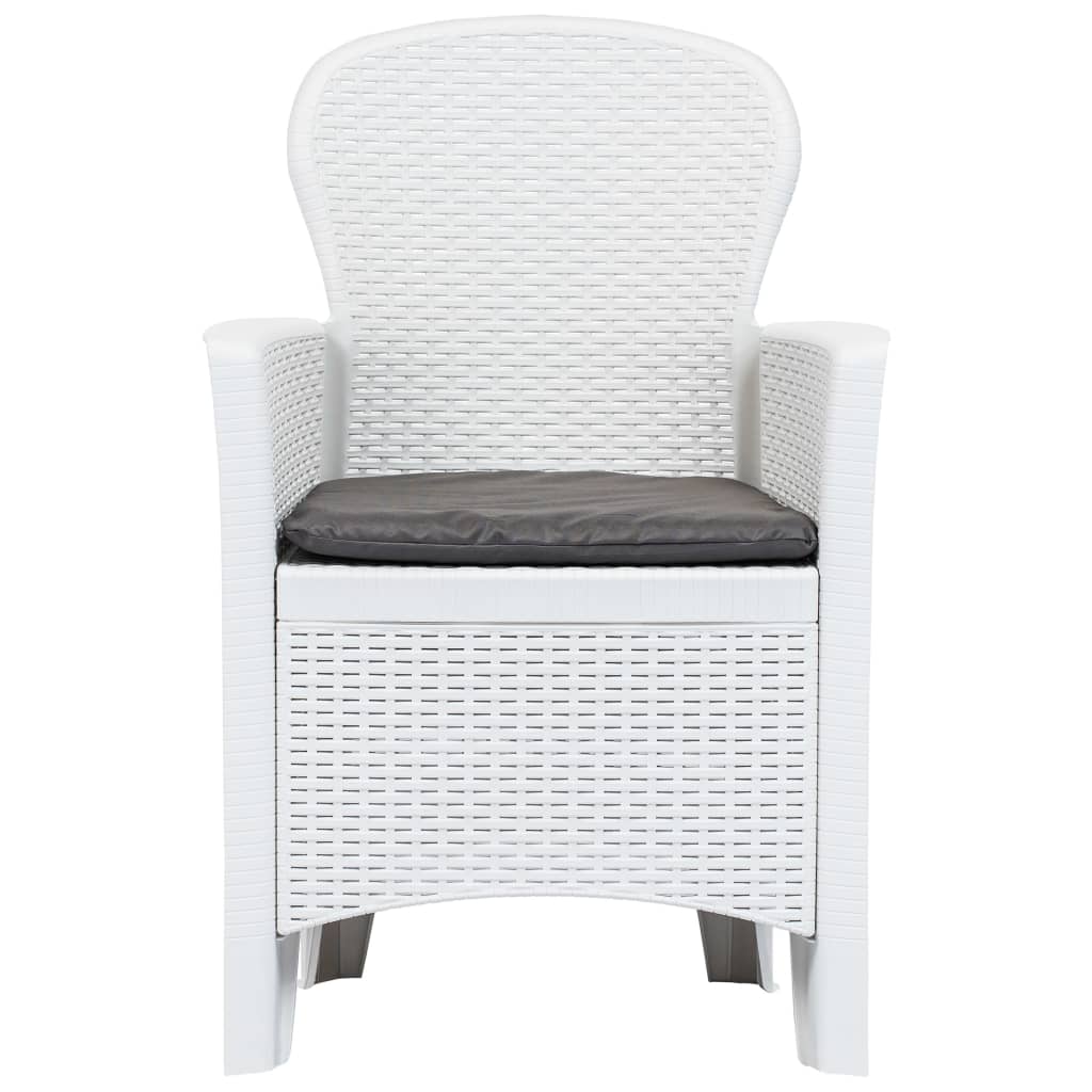 3Dílný Bistro Set Bílý Plastový Ratanový Design