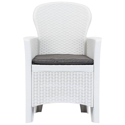 3Dílný Bistro Set Bílý Plastový Ratanový Design