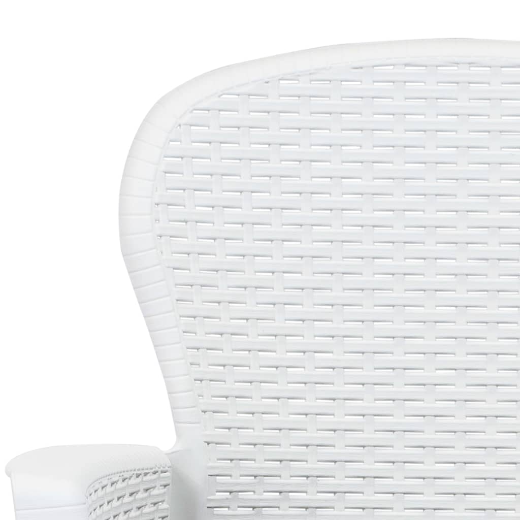 3Dílný Bistro Set Bílý Plastový Ratanový Design