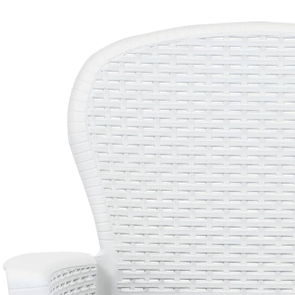 3Dílný Bistro Set Bílý Plastový Ratanový Design