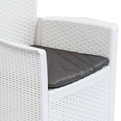 3Dílný Bistro Set Bílý Plastový Ratanový Design