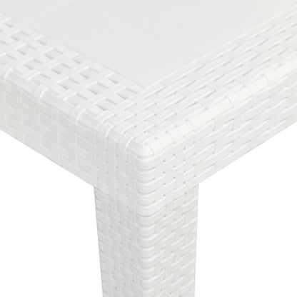 3Dílný Bistro Set Bílý Plastový Ratanový Design