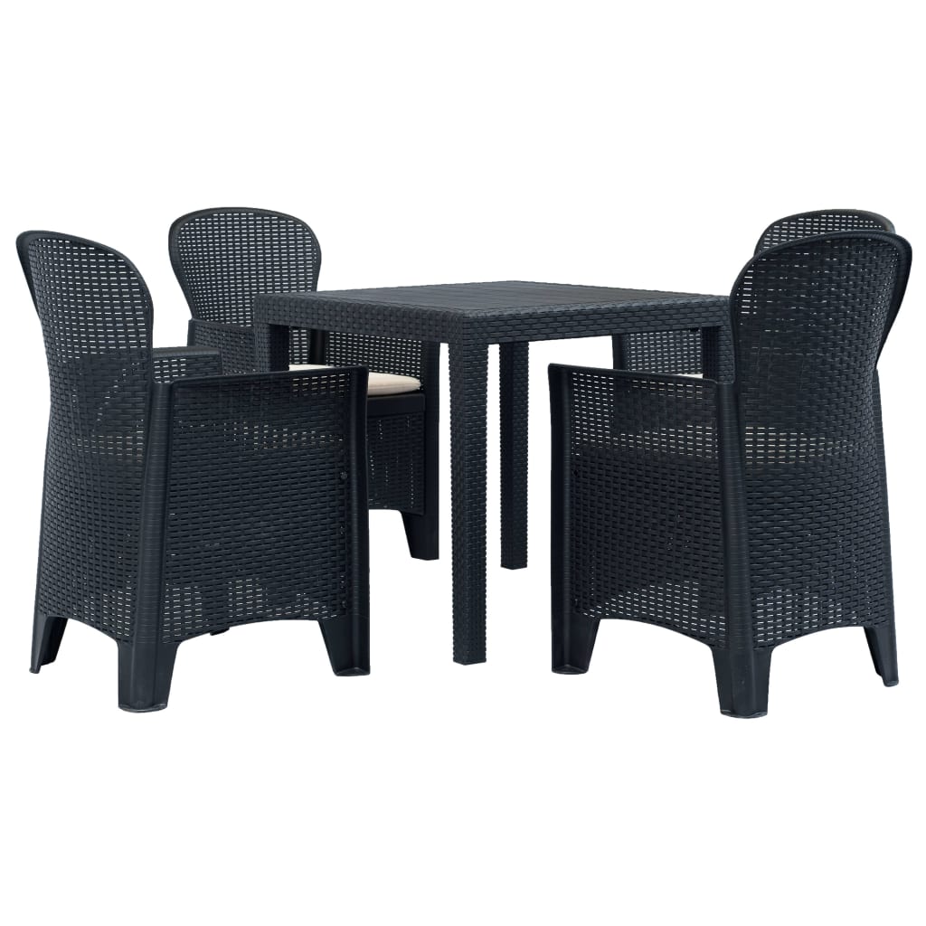 3Dílný Bistro Set Bílý Plastový Ratanový Design