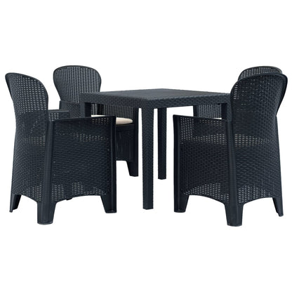 3Dílný Bistro Set Bílý Plastový Ratanový Design