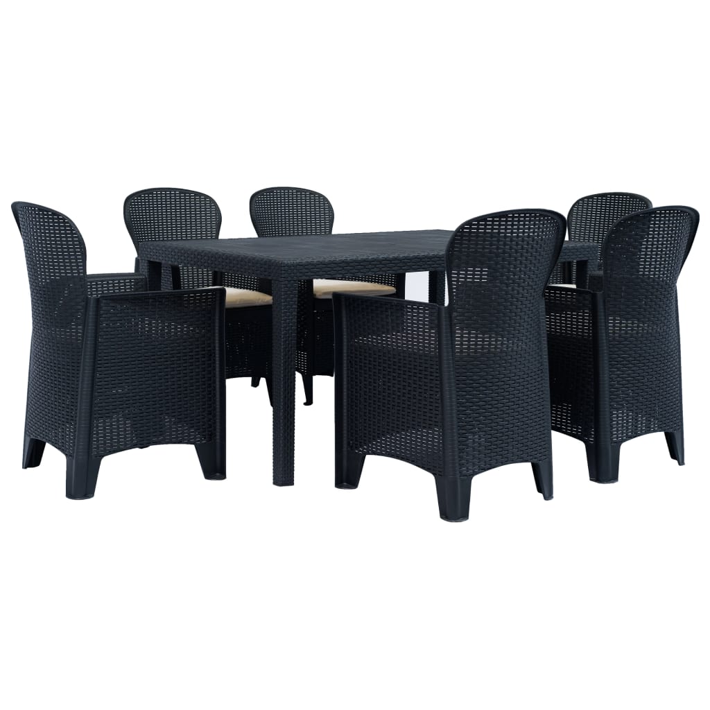 3Dílný Bistro Set Bílý Plastový Ratanový Design