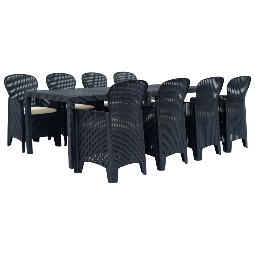 3Dílný Bistro Set Bílý Plastový Ratanový Design