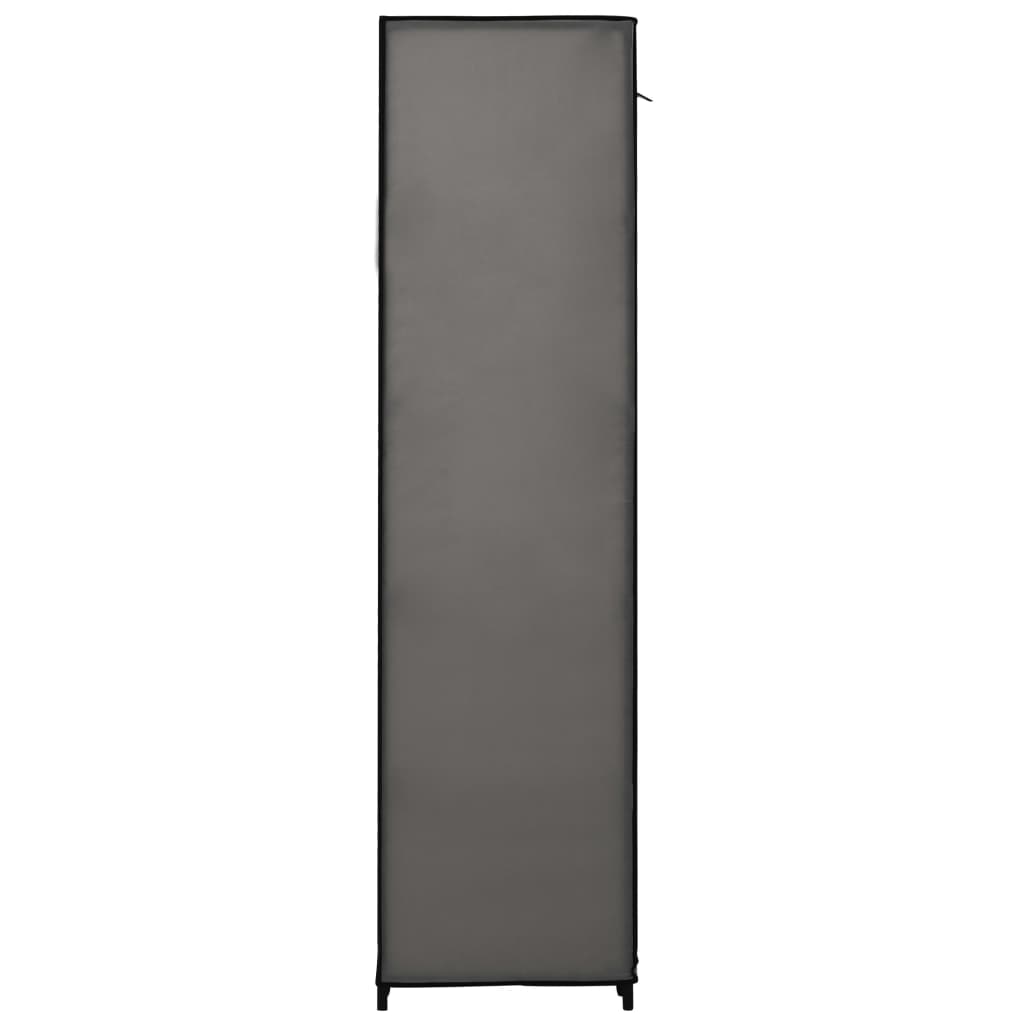 Šatní Skříň S Přihrádkami A Tyčemi Šedá 150X45X176 Cm Textil