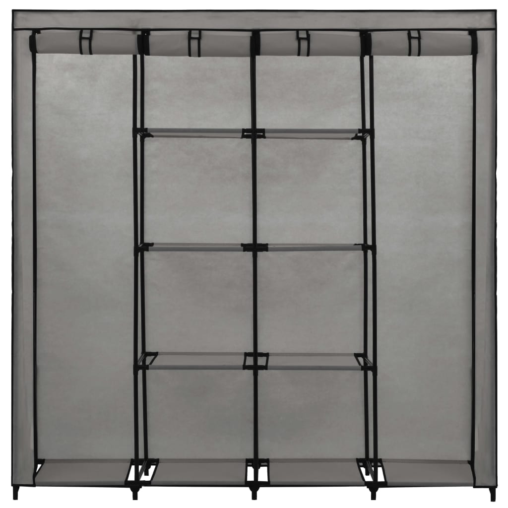 Šatní Skříň Se 4 Přihrádkami Šedá 175 X 45 X 170 Cm
