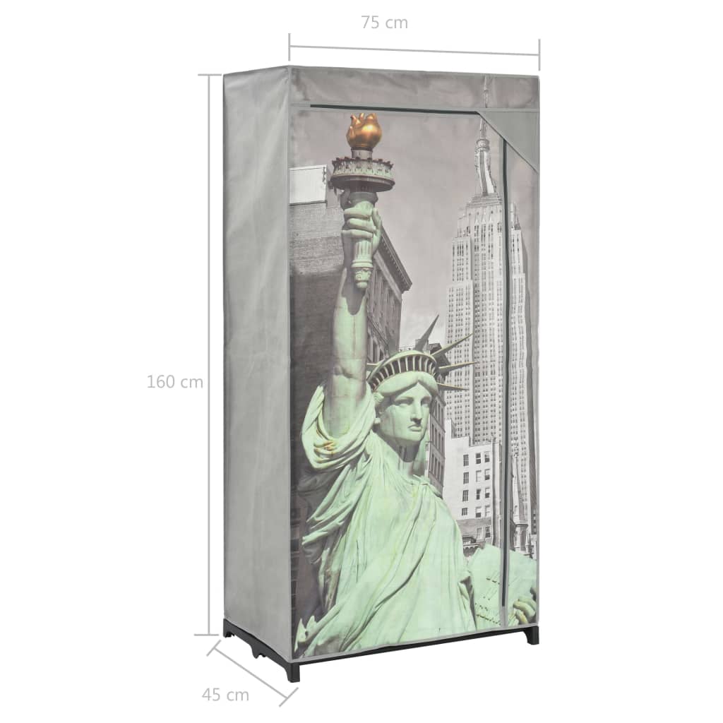 Šatní Skříň New York 75 X 45 X 160 Cm Textil