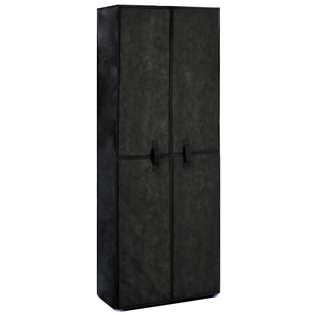 Botník S Potahem Černý 60 X 30 X Textil Černá