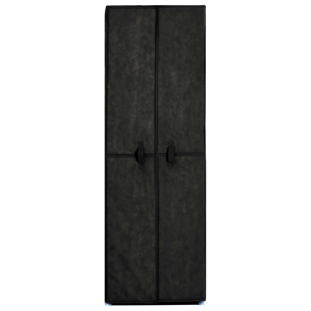 Botník S Potahem Černý 60 X 30 X Textil Černá