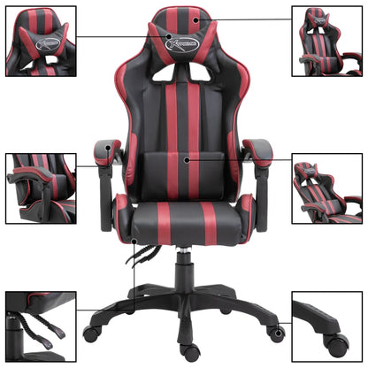 Herní Židle Vínová Umělá Kůže