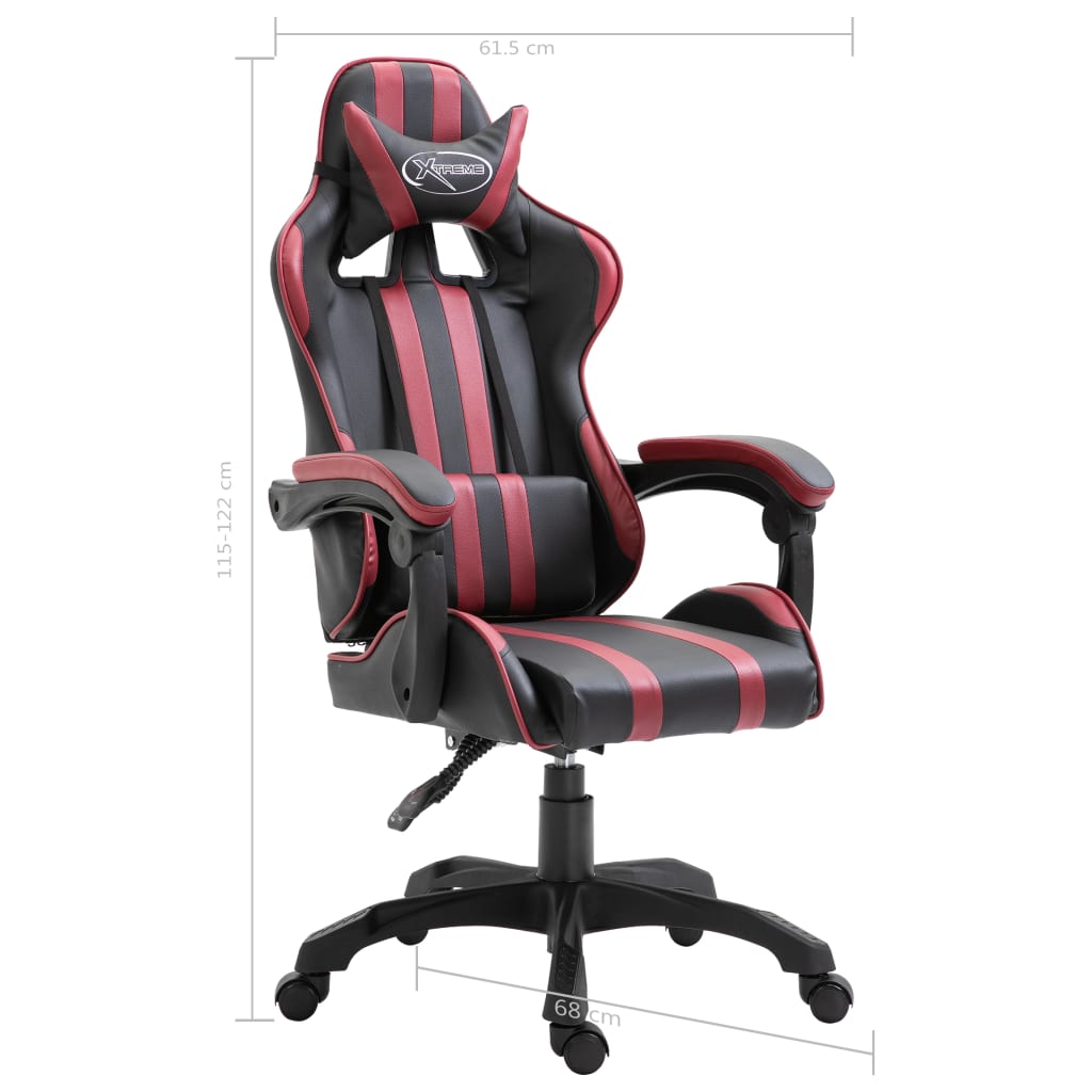 Herní Židle Vínová Umělá Kůže