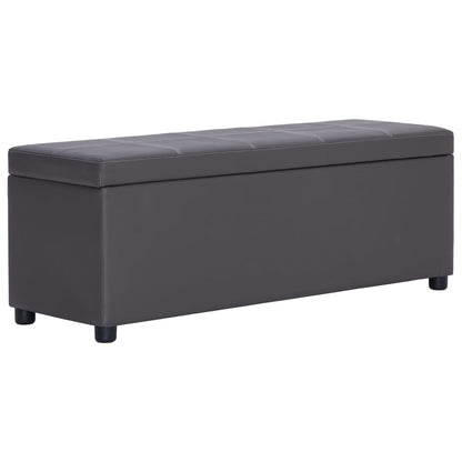 Lavice S Úložným Prostorem 116 Cm Šedá Umělá Kůže