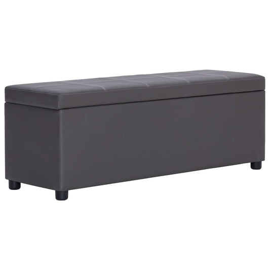 Lavice S Úložným Prostorem 116 Cm Šedá Umělá Kůže