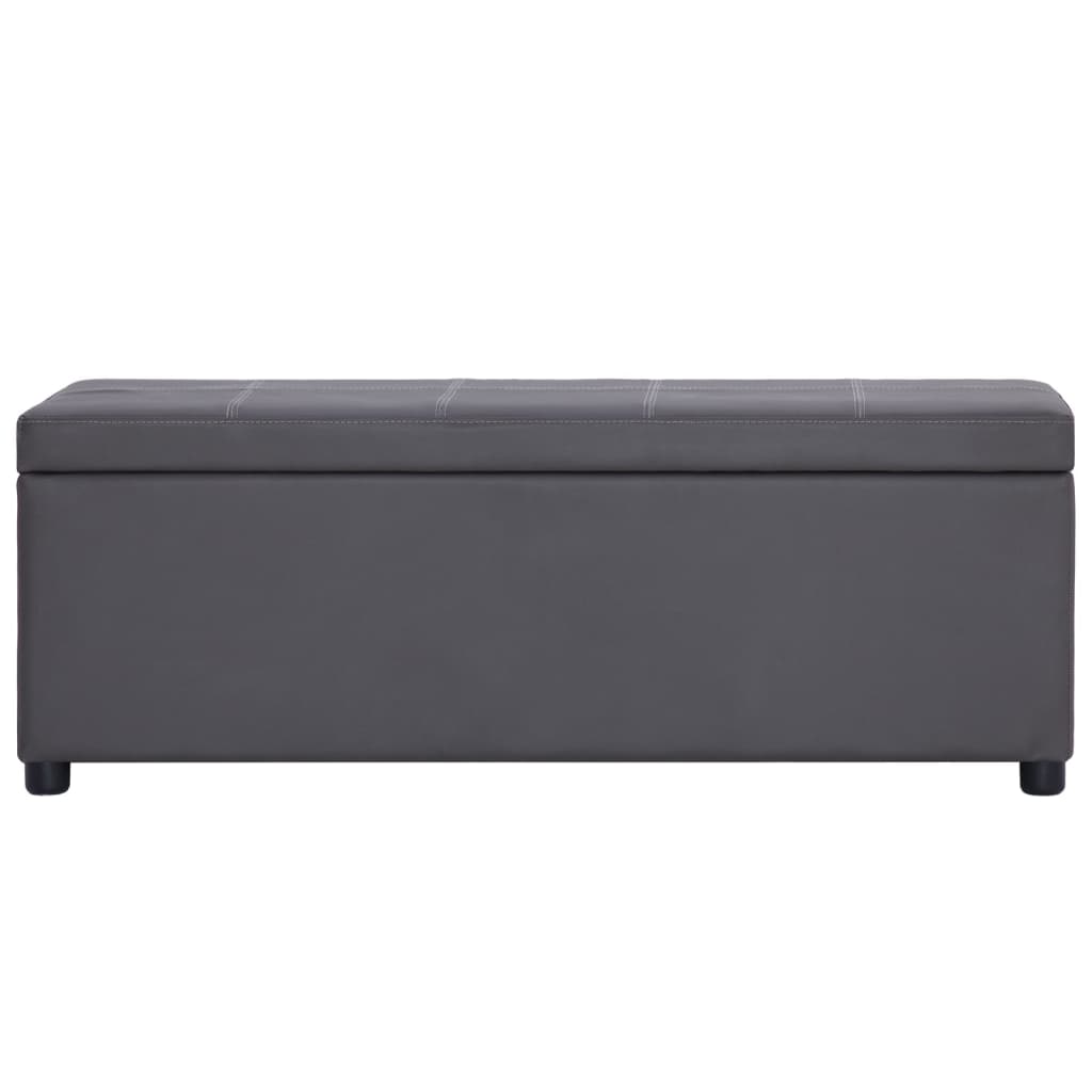Lavice S Úložným Prostorem 116 Cm Šedá Umělá Kůže