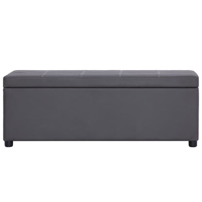 Lavice S Úložným Prostorem 116 Cm Šedá Umělá Kůže