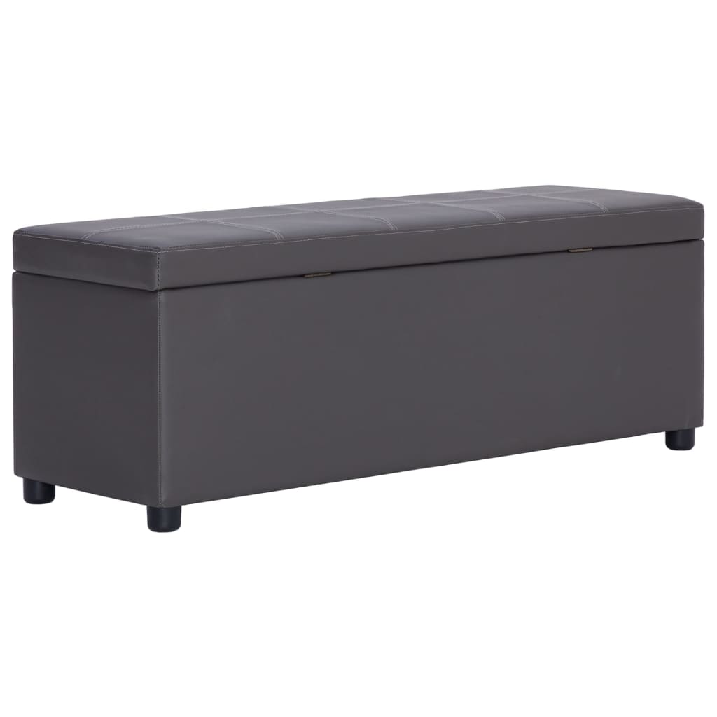 Lavice S Úložným Prostorem 116 Cm Šedá Umělá Kůže