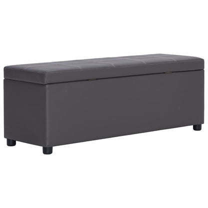 Lavice S Úložným Prostorem 116 Cm Šedá Umělá Kůže