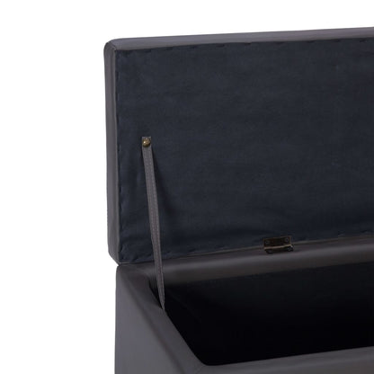 Lavice S Úložným Prostorem 116 Cm Šedá Umělá Kůže