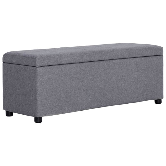 Lavice S Úložným Prostorem 116 Cm Světle Šedá Polyester
