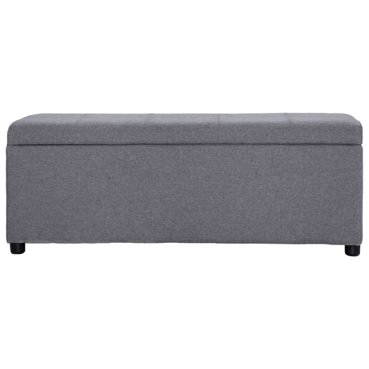Lavice S Úložným Prostorem 116 Cm Světle Šedá Polyester