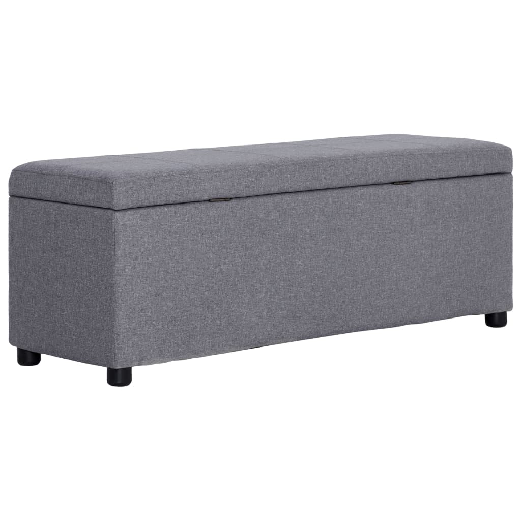 Lavice S Úložným Prostorem 116 Cm Světle Šedá Polyester