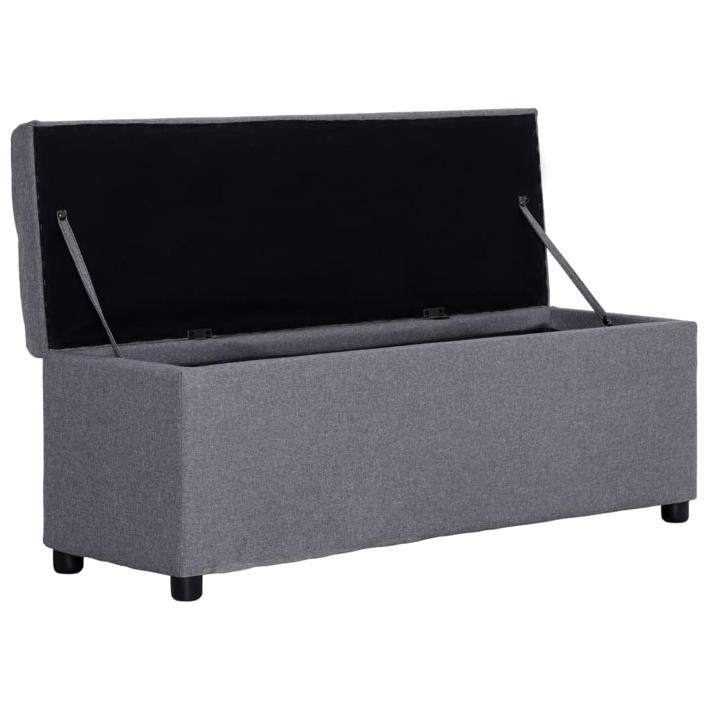 Lavice S Úložným Prostorem 116 Cm Světle Šedá Polyester